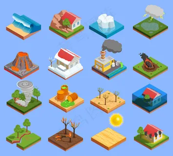 自然灾害图标集