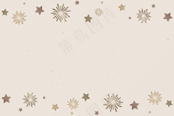 米色背景的新年金球和焰火eps,ai矢量模版下载