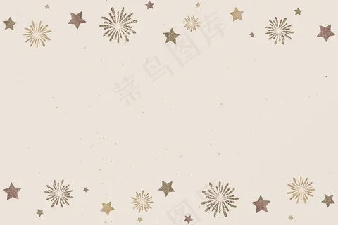 米色背景的新年金球和焰火