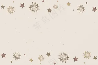 米色背景的新年金球和焰火