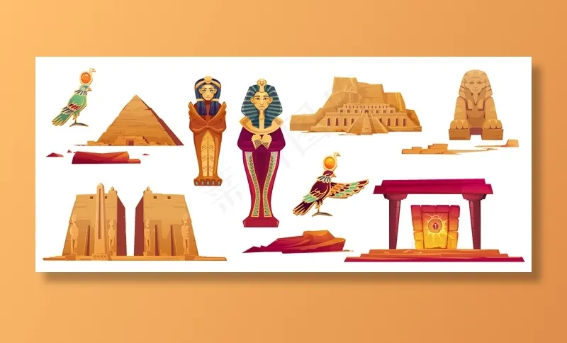 古埃及地标eps,ai矢量模版下载