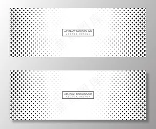 抽象黑白虚线横幅banner背景