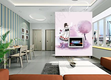 电视墙背景画效果图片 电视墙背景画效果图片