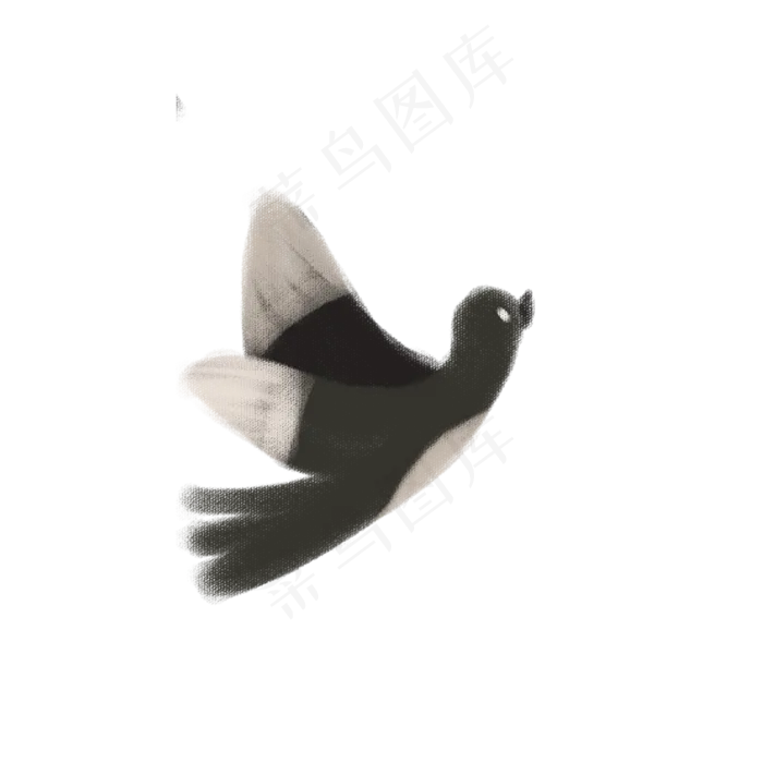 黑色的喜鹊在飞翔(2000X2000(DPI:300))psd模版下载