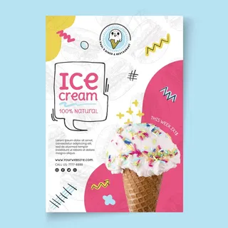 美国食品冰淇淋海报模板
