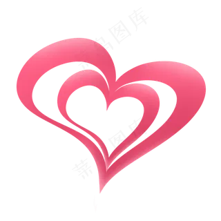 粉红双层可爱七夕情人节爱心