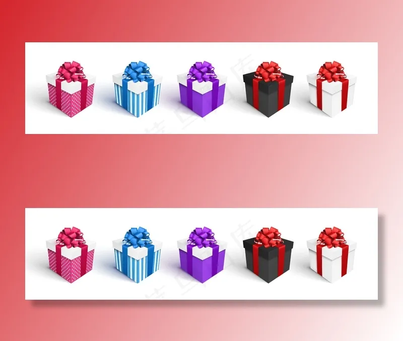 一套白色的礼品盒eps,ai矢量模版下载