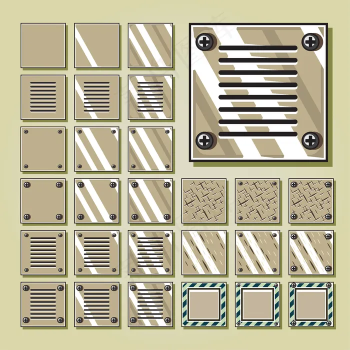 军用沙漠棕瓷砖电玩套装eps,ai矢量模版下载