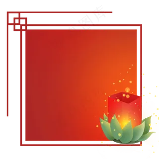 古风红色文字框