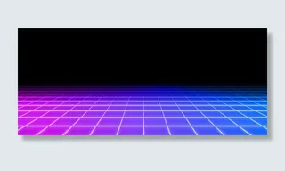 复古霓虹透视网格地板背景