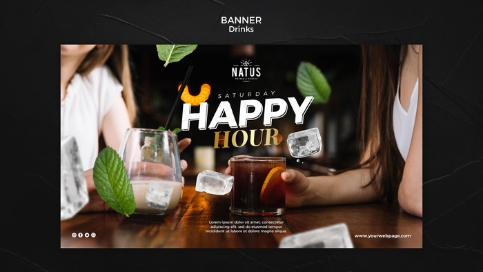 饮料概念横幅banner模板psd模版下载