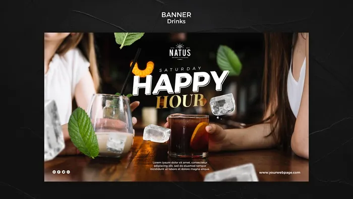 饮料概念横幅banner模板psd模版下载