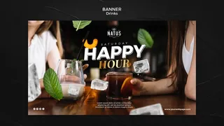 饮料概念横幅banner模板