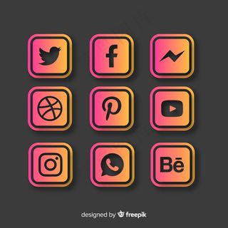 渐变社交媒体徽标系列