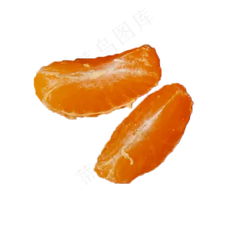 两片新鲜美味的橘子