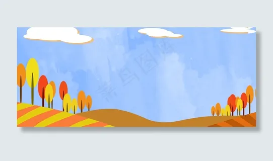 秋季童装上新金色田野卡通banner