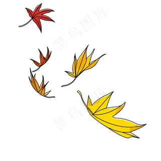 唯美枫叶飘落的叶子红叶黄叶