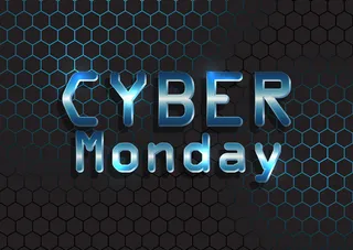 六边形图案上带有金属文字的网络星期一横幅banner