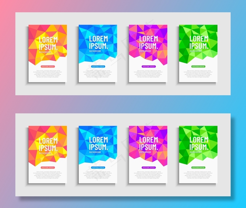 抽象动态现代低多边形移动销售横幅banner集。