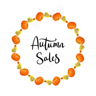 秋季南瓜环形促销边框
