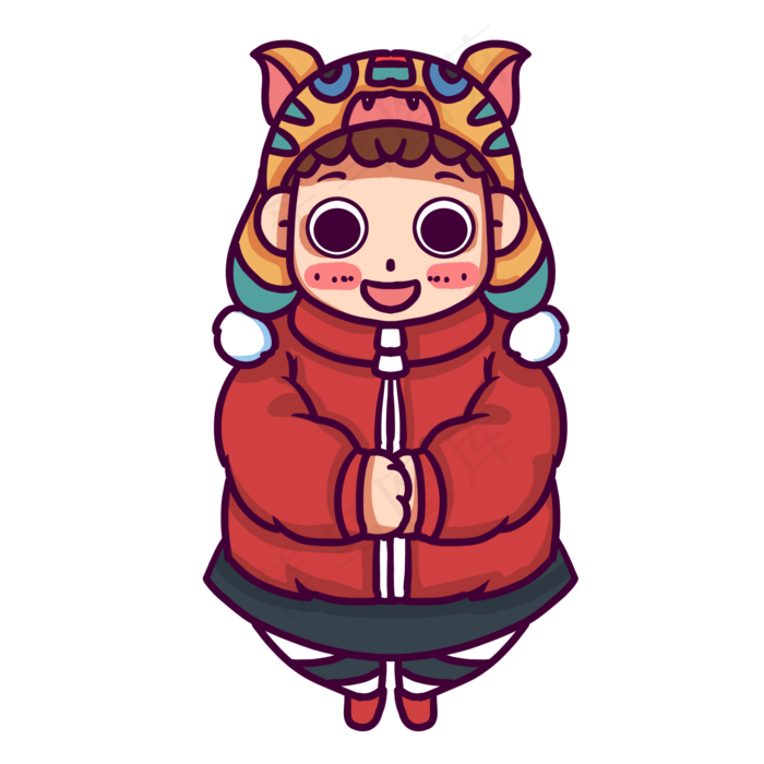 拜年恭喜的小女生