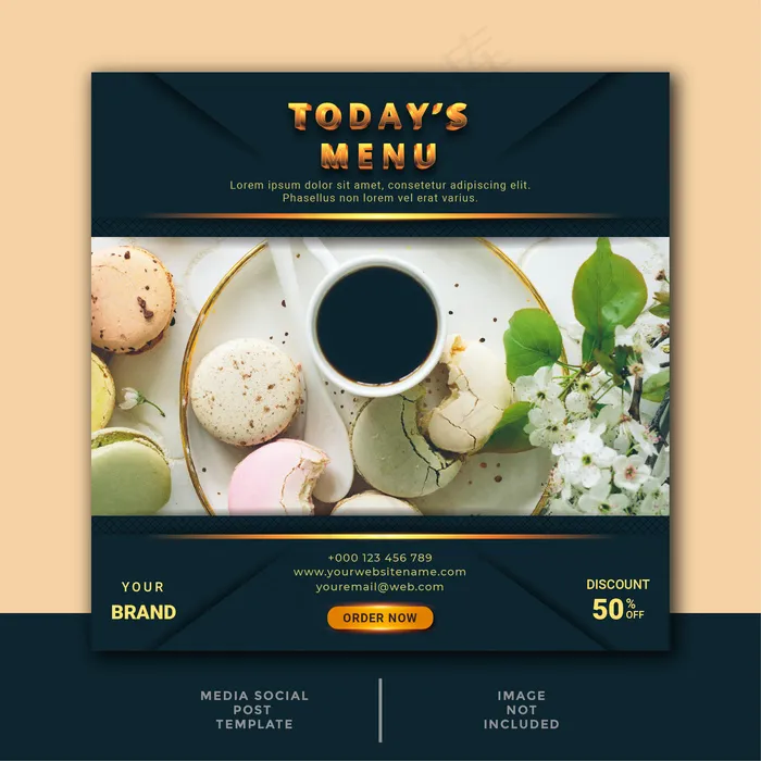 餐厅烹饪社交媒体帖子模板eps,ai矢量模版下载