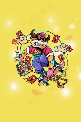 简约2021年国潮牛年壁纸