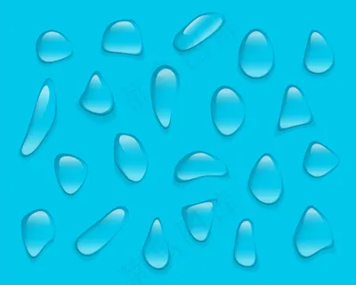 在蓝色背景上滴下液体。