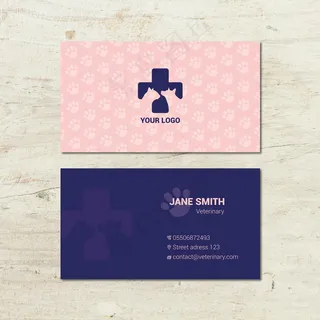 兽医双面名片模板