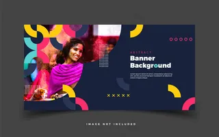 抽象深色彩色横幅banner背景，用于网络或广告推广社交媒体