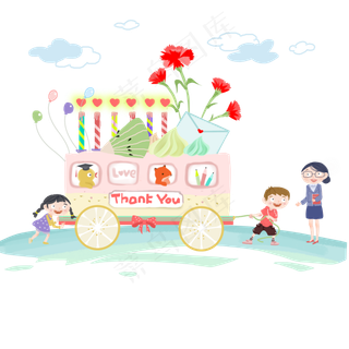 感恩节蛋糕蜡烛康乃馨学生送花教