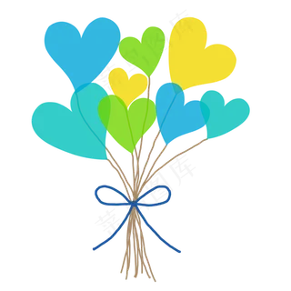 爱心气球花束卡通手绘素材免费下 爱心气球花束卡通手绘素材免费下