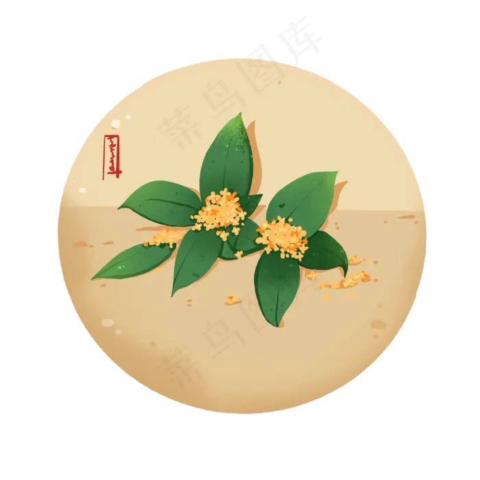 一簇桂花摆放特写(2000X2000(DPI:300))psd模版下载