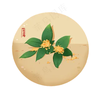 一簇桂花摆放特写