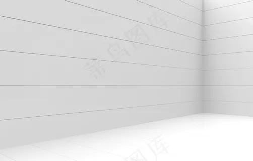 3d渲染。现代简约简约的白色面板墙角设计背景。