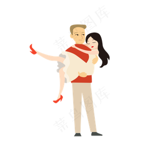 情侣公主抱矢量图