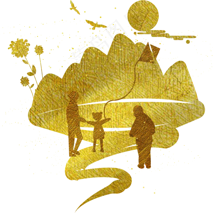 重阳传统金粉登高敬老(2000X2000(DPI:300))psd模版下载