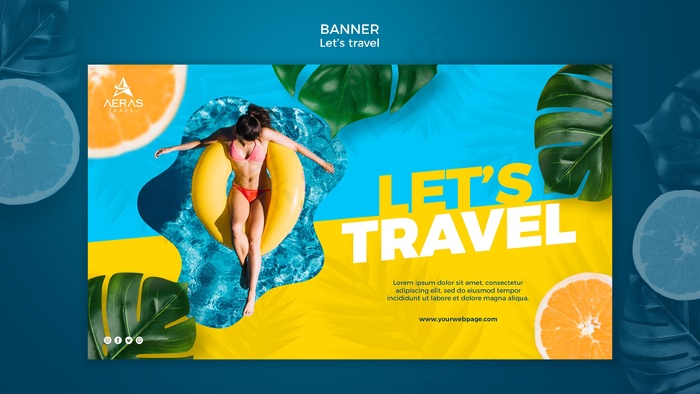 旅游概念横幅banner模板psd模版下载