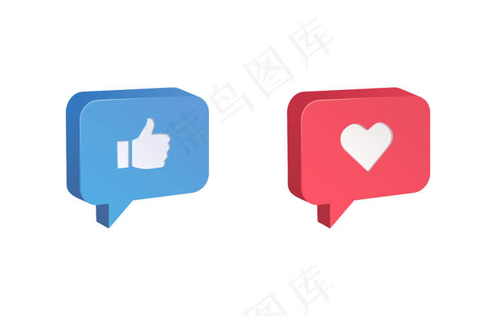 拇指向上和心形图标表情反应