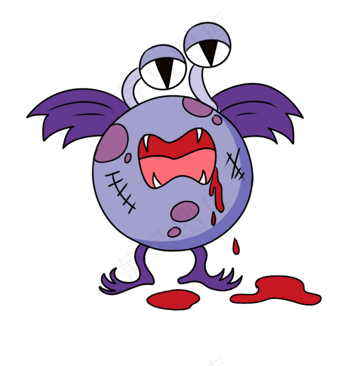 中元节凸眼怪物插画