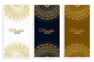 金色豪华曼荼罗装饰卡