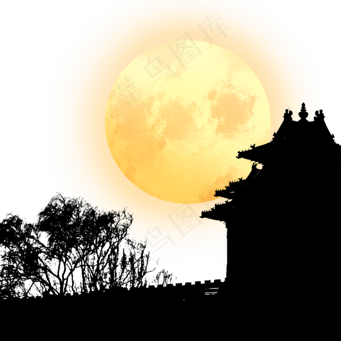 中秋节故宫角楼赏月(1125X2436(DPI:72))psd模版下载