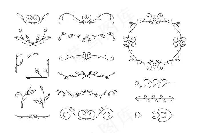手绘装饰元素eps,ai矢量模版下载