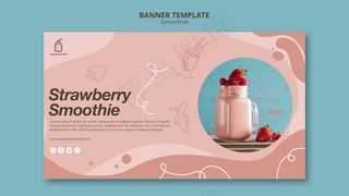 新鲜冰沙横幅banner模板