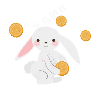 矢量手绘卡通兔子