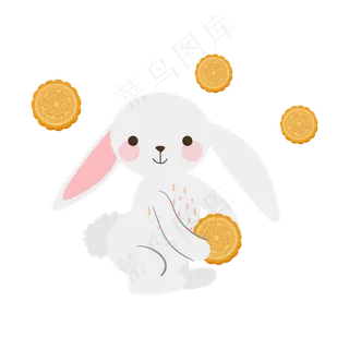 矢量手绘卡通兔子