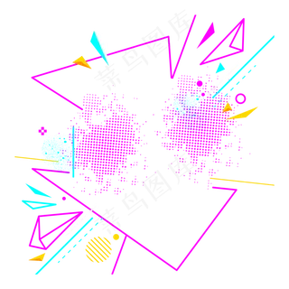 音乐孟菲斯炫酷免扣图案