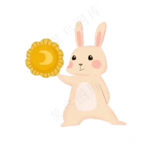 粉色立体玉兔