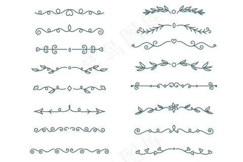 白色背景包上的手绘装饰分隔带