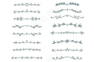 白色背景包上的手绘装饰分隔带